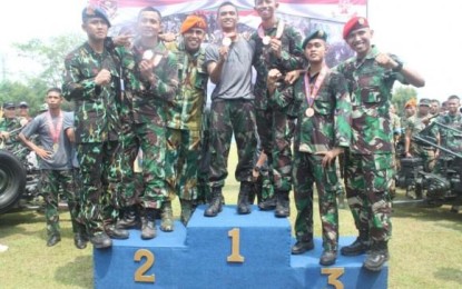 Yonkav 1 Kostrad  Juara 3 Lomba Lintas Medan HUT ke-17 Wing 1 Paskhas TNI AU